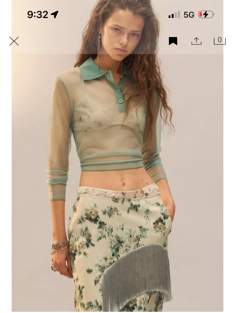NWT Zara limited edition floral fringe skirt - Picture 2 of 7
